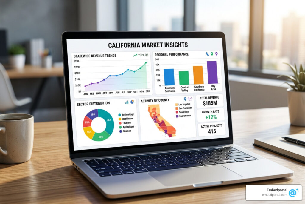 California BI embedding dashboard analytics data visualization